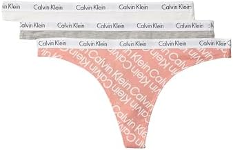 Calvin Klein womens Carousel Logo Cotton Stretch Thong Panties  Multipack