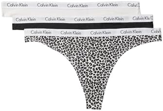 Calvin Klein womens Carousel Logo Cotton Stretch Thong Panties  Multipack