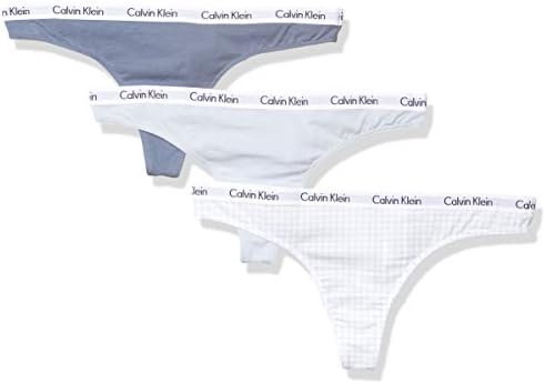 Calvin Klein womens Carousel Logo Cotton Stretch Thong Panties  Multipack