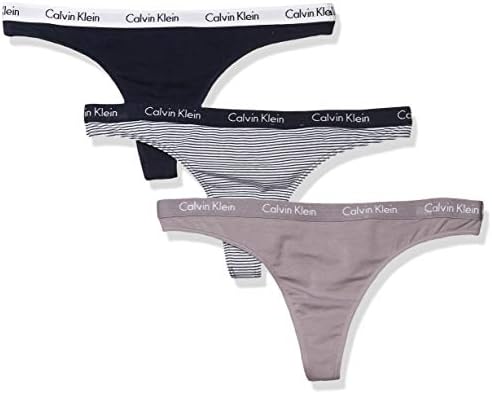 Calvin Klein womens Carousel Logo Cotton Stretch Thong Panties  Multipack