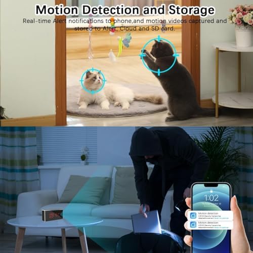 Camera Clock Full HD 1080P Wireless with Night Vision  Hidden Camera with Motion Detection  160  Ultra Wide Angle 2 4/5Ghz
