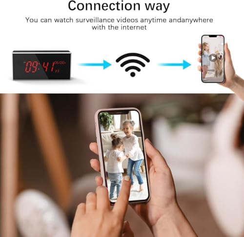 Camera Clock Full HD 1080P Wireless with Night Vision  Hidden Camera with Motion Detection  160  Ultra Wide Angle 2 4/5Ghz