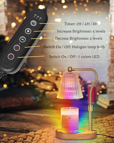 Candle Warmer Lamp with Timer and Dimmer Adjustable Height for Home Room Decor  Brithday Gifts for Women  Candle Warmer for Scented Jar Candles Mothers Day Gifts