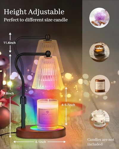 Candle Warmer Lamp with Timer and Dimmer Adjustable Height for Home Room Decor  Brithday Gifts for Women  Candle Warmer for Scented Jar Candles Mothers Day Gifts