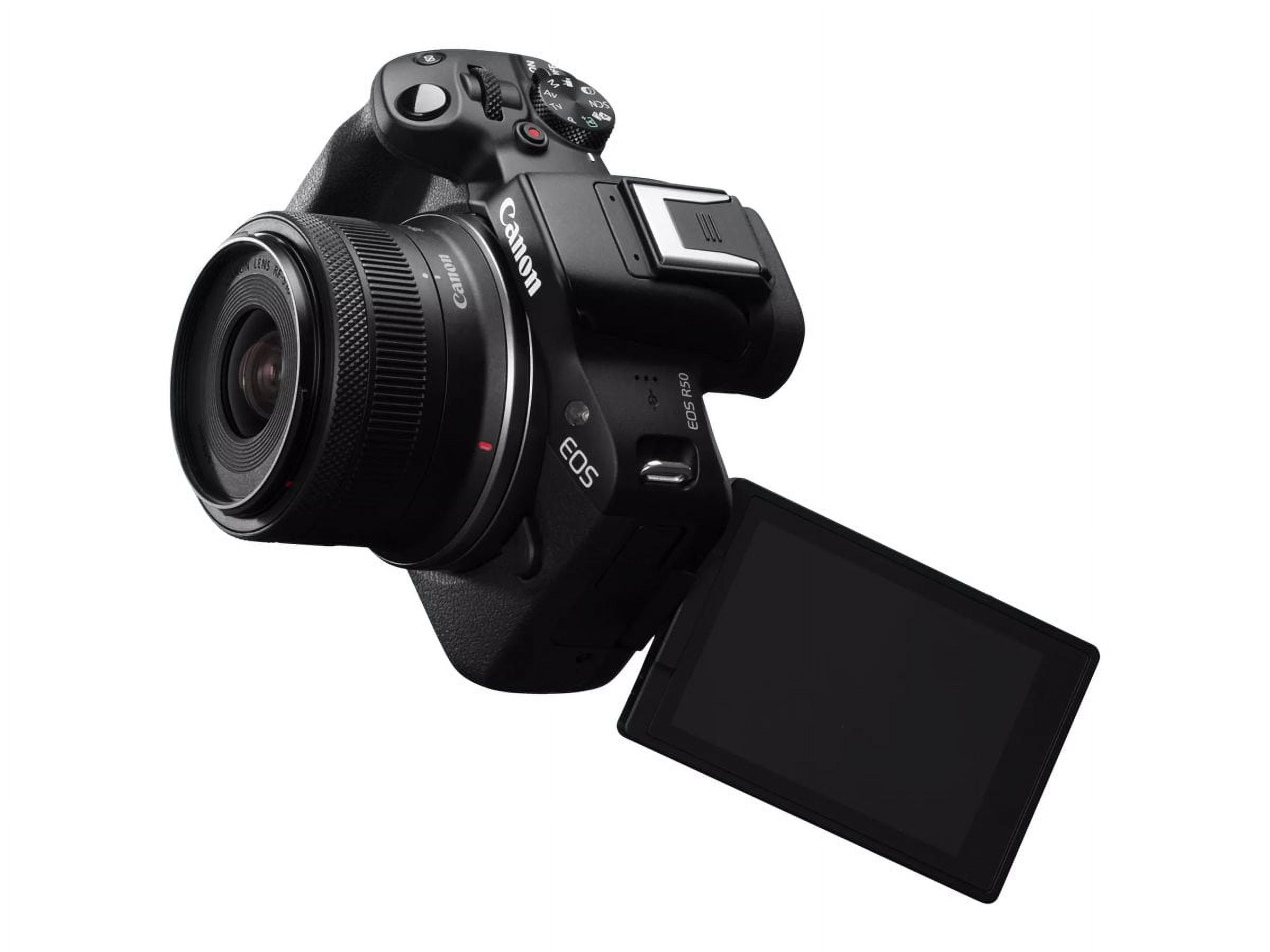 Canon EOS R50 24 2 MP Waterproof Smartphone Integration Mirrorless Digital Camera  Black