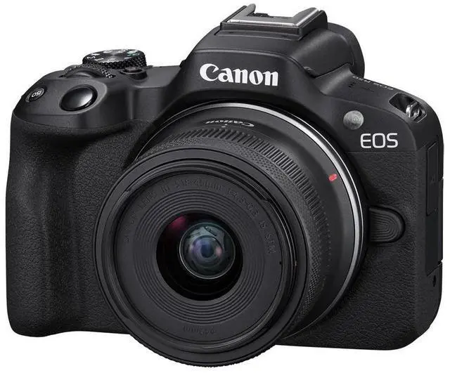 Canon EOS R50 Mirrorless Camera with RF S 18 45mm f/4 5 6 3 IS STM Lens  Black  5811C012 