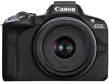 Canon EOS R50 Mirrorless Camera RF S18 45mm F4 5 6 3 is STM Lens Kit  24 2 Megapixel CMOS  APS C  Sensor  4K Video  Vlogging  Content Creation  Photography  Digital Camera  Black