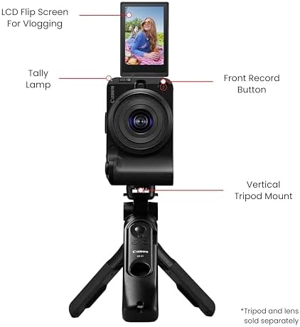 Canon EOS R50 V Mirrorless Camera  Body Only    APS C Digital Camera  Flip Screen 4K Video  Interchangeable Lens Camera for Vlogging  Content Creation  Streaming  Filming  Podcasts  TikTok