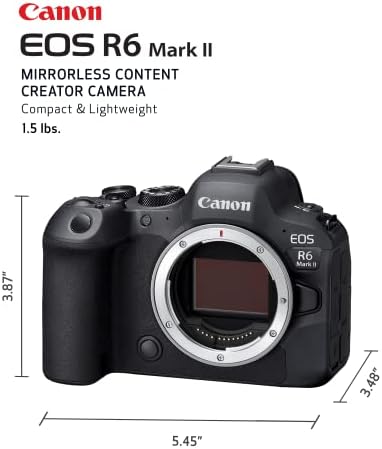 Canon EOS R6 Mark II Mirrorless Camera  Body Only   Full Frame Camera  24 2 Megapixel CMOS Sensor  Photo and Video Capabilities  Black