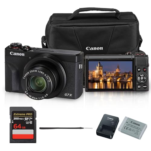 Canon PowerShot G7 X Mark III Digital Camera   20 1MP 1 Inch Sensor  4 2X Optical Zoom  4K UHD Video  Wi Fi & Bluetooth   Vlogging & Travel Camera with Bag and 64GB Card
