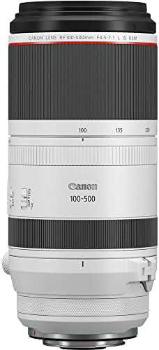 Canon RF100 500mm F4 5 7 1 L is USM Lens  Super Telephoto Zoom Lens  Compatible with EOS R Series Mirrorless Cameras  White
