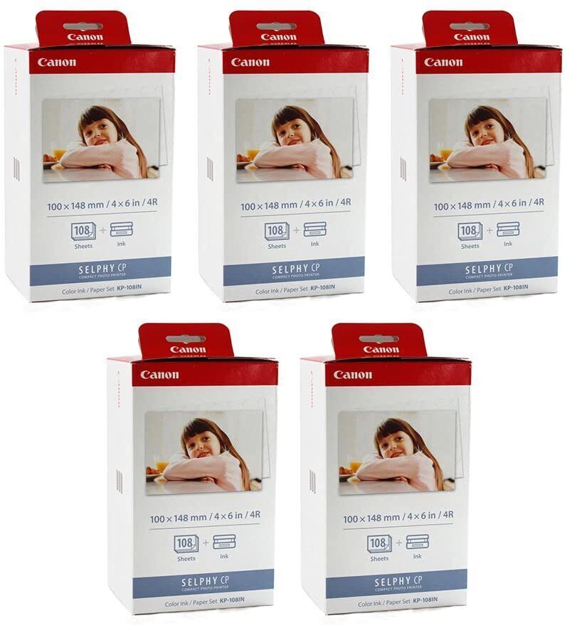 Canon Selphy CP1300 CP1200 4x6 108 shts Color Ink Paper Set KP 108IN Lot