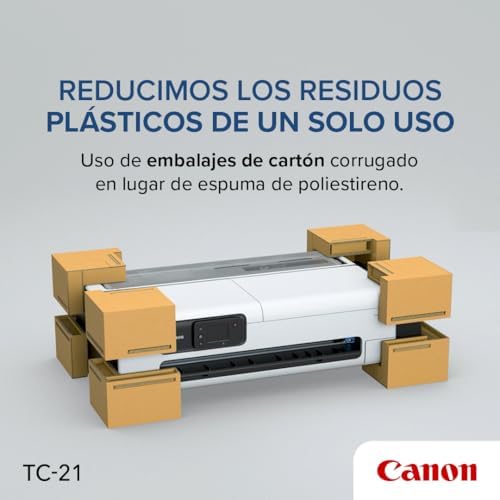 Canon imagePROGRAF TC-21 24" - Impresora de gran formato, Impresora para pósteres y plotters, Alimentador automático de papel en rollo y hoja cortada, Incluye 280 ml de tinta, Blanco
