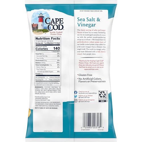 Cape Cod Potato Chips  Sea Salt & Vinegar Kettle Chips  13 Oz