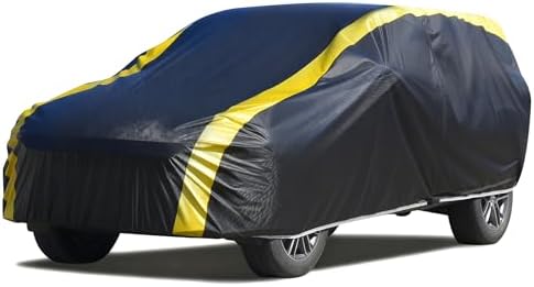 Car Cover Waterproof All Weather for Automobiles  6 Layers Outdoor Full Exterior Cover Rain Sun UV Snowproof Protection with Zipper Cotton  Mirror Pocket for Sedan  190 195 inch 
