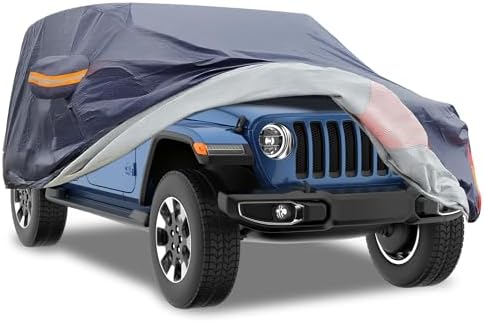 Car Cover Waterproof All Weather for Automobiles  6 Layers Outdoor Full Exterior Cover Rain Sun UV Snowproof Protection with Zipper Cotton  Mirror Pocket for Sedan  190 195 inch 