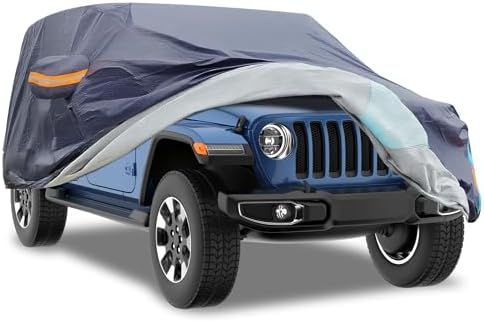 Car Cover Waterproof All Weather for Automobiles  6 Layers Outdoor Full Exterior Cover Rain Sun UV Snowproof Protection with Zipper Cotton  Mirror Pocket for Sedan  190 195 inch 