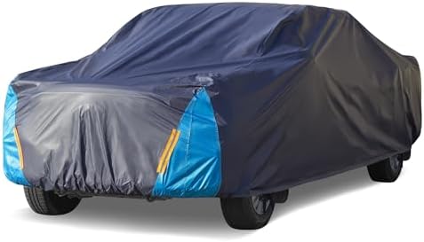 Car Cover Waterproof All Weather for Automobiles  6 Layers Outdoor Full Exterior Cover Rain Sun UV Snowproof Protection with Zipper Cotton  Mirror Pocket for Sedan  190 195 inch 