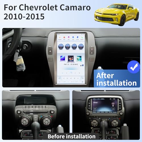 Car Stereo Radio for Chevrolet Camaro 2010 2011 2012 2013 2014 2015 Radio Upgrade 12 1 Inch Touch Screen with Carplay & Android Auto SWC DSP 4G WiFi GPS Navigation in Dash Headunit Multimedia Player