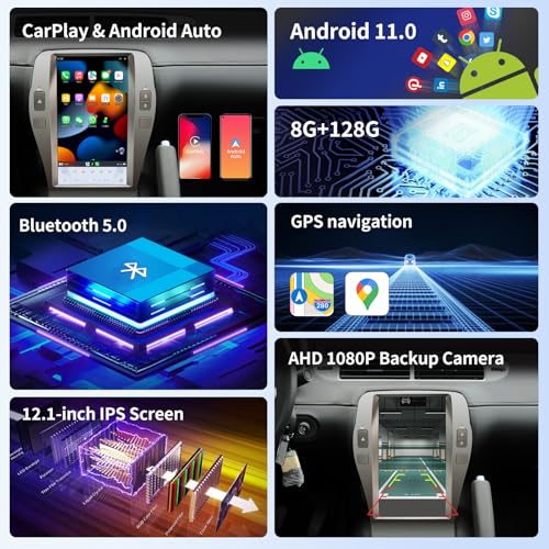 Car Stereo Radio for Chevrolet Camaro 2010 2011 2012 2013 2014 2015 Radio Upgrade 12 1 Inch Touch Screen with Carplay & Android Auto SWC DSP 4G WiFi GPS Navigation in Dash Headunit Multimedia Player