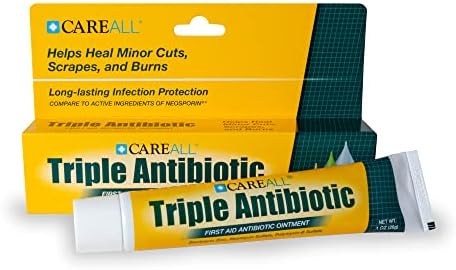 CareAll Triple Antibiotic Ointment 1 0 oz  4 Pack   First Aid Ointment for Minor Scrapes  Cuts  and Burns to Help Prevent Infection  Compare to The Active Ingredients of The Leading Brand