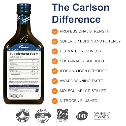 Carlson   The Very Finest Fish Oil  Special Edition  1600 mg Omega 3s  Liquid Supplement  Norwegian Fish Oil  Wild Caught  Sustainably Sourced Liquid  Lemon  500 mL  16 9 Fl Oz