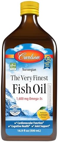 Carlson   The Very Finest Fish Oil  1600 mg Omega 3s  Liquid Fish Oil Supplement  Norwegian Fish Oil  Wild Caught  Sustainably Sourced Fish Oil Liquid  Orange  16 9 Fl Oz
