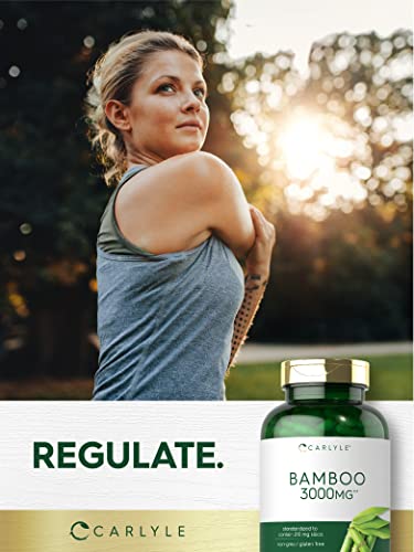 Carlyle Bamboo Extract Capsules   3000mg   300 Count   210mg Silica   Non GMO  Gluten Free Supplement