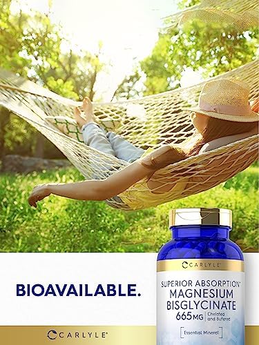 Carlyle Buffered Magnesium Bisglycinate 665 mg   250 Capsules   Chelated Essential Mineral   Non GMO and Gluten Free Supplement