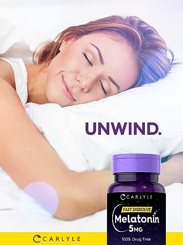 Carlyle Melatonin 5 mg Fast Dissolve 300 Tablets   Berry Flavor   Vegetarian  Non GMO Supplement