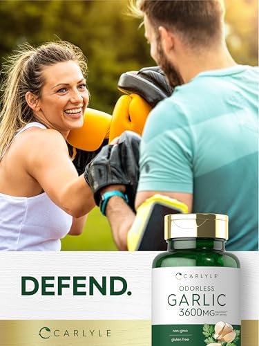 Carlyle Odorless Garlic Supplement   400 Softgels   Herbal Extract Pills   Non GMO  Gluten Free Formula