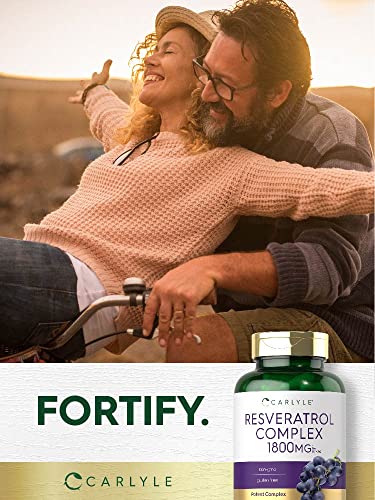 Carlyle Suplemento de resveratrol 1800 mg | 180 cápsulas | Sin OMG y sin gluten | Complejo potente
