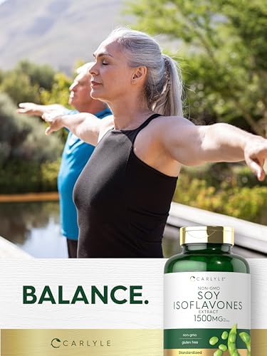 Carlyle Soy Isoflavones for Women and Men   200 Capsules   Non GMO  Gluten Free Extract Supplement