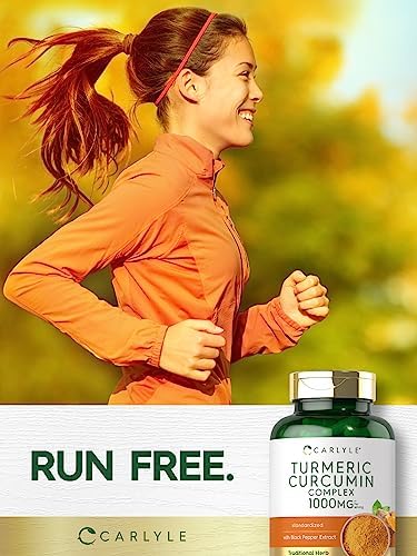 Carlyle Turmeric Curcumin with Black Pepper   180 Capsules   Turmeric Complex Supplement   Non GMO  Gluten Free