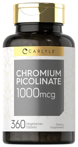 Carlyle Ultra Chromium Picolinate 1000mcg   360 Tablets   Vegetarian  Non GMO  Gluten Free