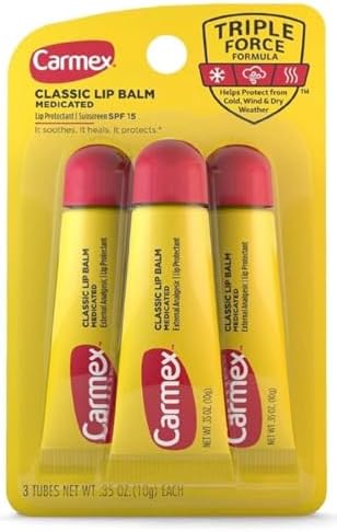 Carmex Classic Lip Balm  0 35 Ounce  Pack of 3
