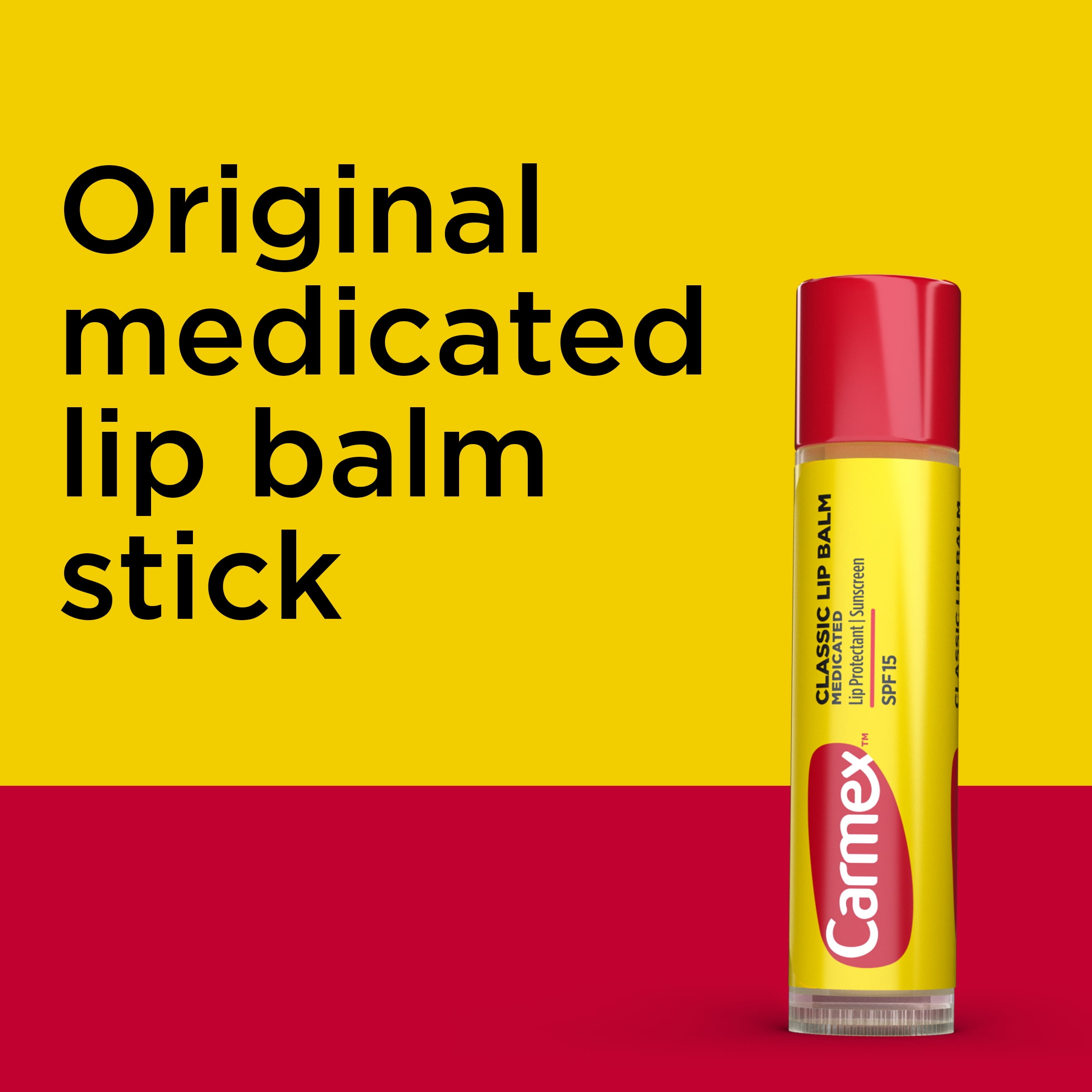 Carmex Bálsamo Labial Medicado Hidratante Clásico Barra de 0,15 Onzas (Paquete de 3)