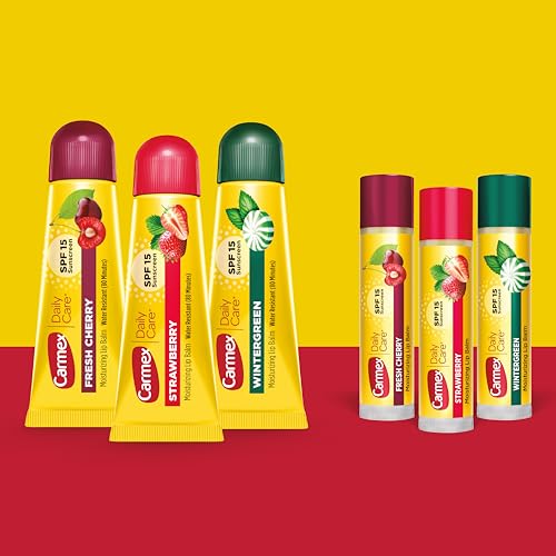 Carmex Daily Care Moisturizing Lip Balm Pack  SPF 15  Multi Flavor Lip Care Variety Pack Bag  9 Count  3 Tubes  6 Sticks