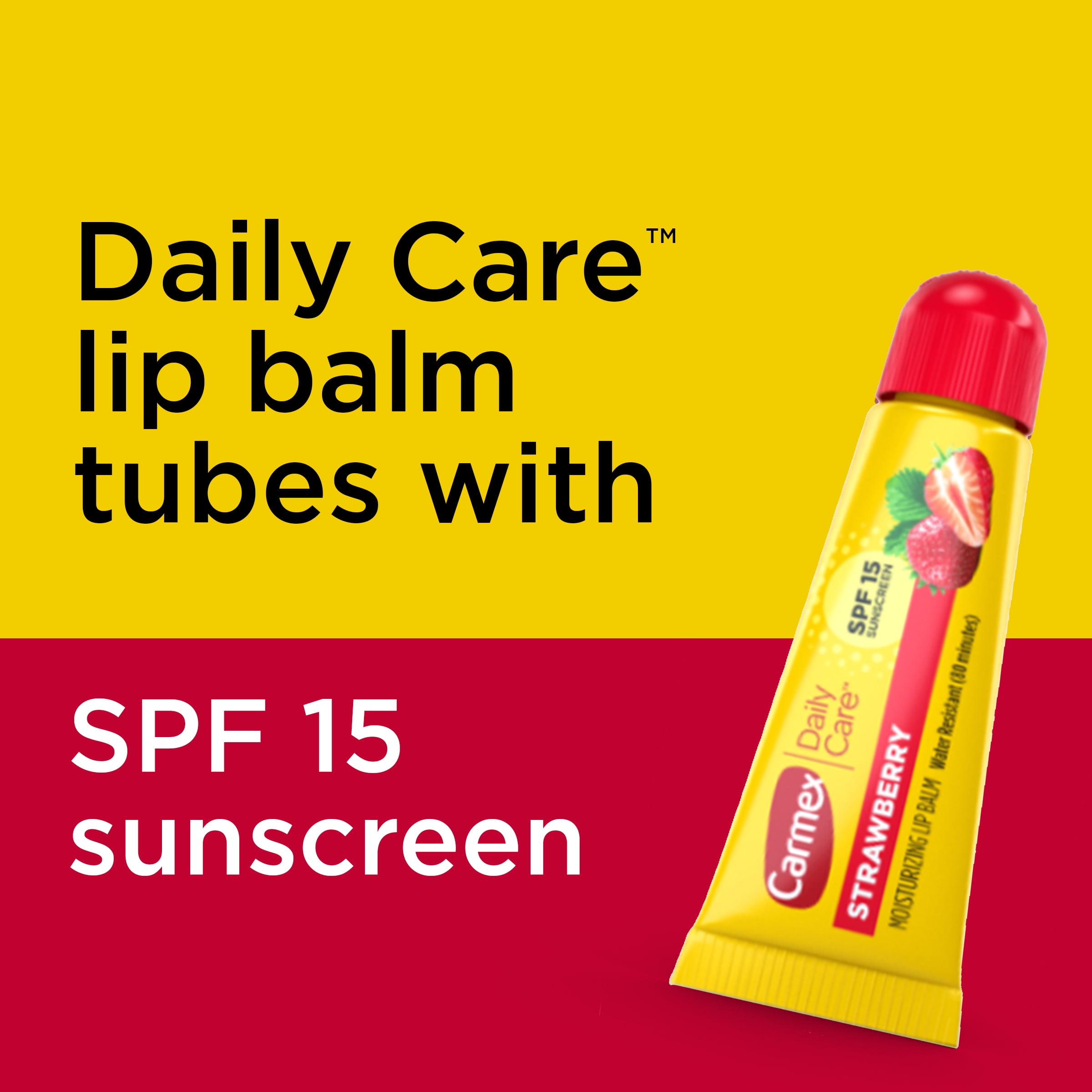 Carmex Daily Care Moisturizing Lip Balm Tubes  SPF 15  Multi Flavor Lip Balm  3 Count