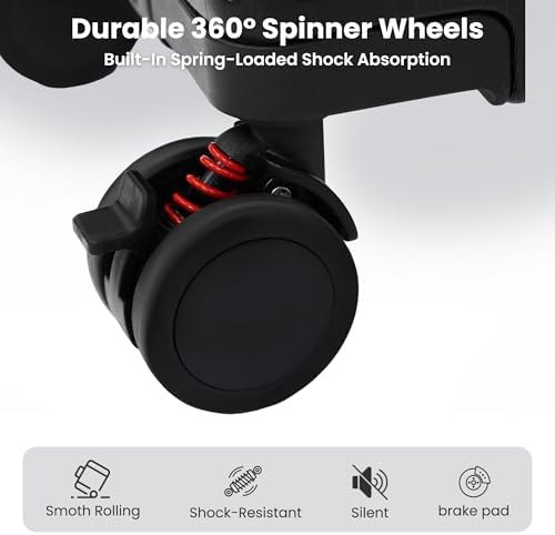 Carry On Luggage 22x14x9 Airline Approved  Zipperless Luggage Carry On  Hard Shell Suitcases with TSA Lock  Lightweight Carry On Suitcases with Aluminum Frame  black  20inch 