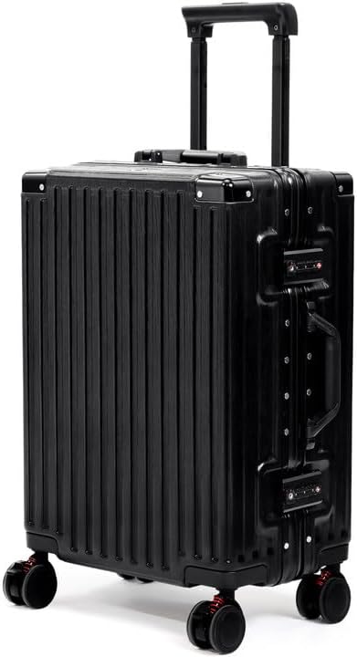 Carry On Luggage 22x14x9 Airline Approved  Zipperless Luggage Carry On  Hard Shell Suitcases with TSA Lock  Lightweight Carry On Suitcases with Aluminum Frame  black  20inch 