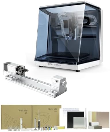 Carvera Air Desktop CNC with 4th Axis Compact Enclosed Mini CNC Mill Industrial Precision with Makera CAM for Metal Wood Quick Tool Changer Closed Loop Stepper Motor DIY Milling Carving by Makera