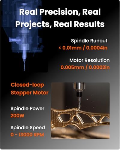 Carvera Air Desktop CNC with 4th Axis Compact Enclosed Mini CNC Mill Industrial Precision with Makera CAM for Metal Wood Quick Tool Changer Closed Loop Stepper Motor DIY Milling Carving by Makera