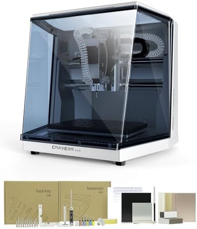 Carvera Air Desktop CNC with 4th Axis Compact Enclosed Mini CNC Mill Industrial Precision with Makera CAM for Metal Wood Quick Tool Changer Closed Loop Stepper Motor DIY Milling Carving by Makera