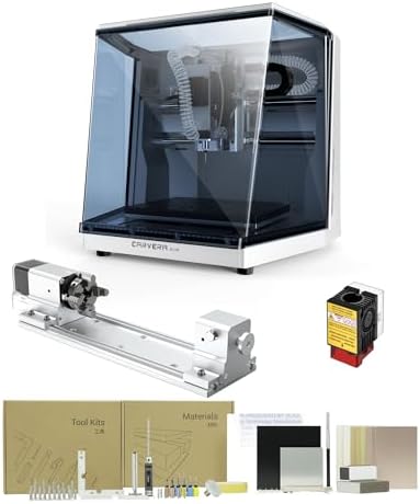 Carvera Air Desktop CNC with 4th Axis Compact Enclosed Mini CNC Mill Industrial Precision with Makera CAM for Metal Wood Quick Tool Changer Closed Loop Stepper Motor DIY Milling Carving by Makera