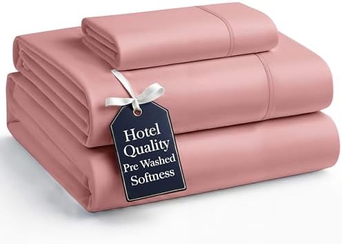 Casa Platino Bedding Sheets and Pillowcases  Pre Washed Ultra Soft & Breathable Full Bed Sheets Set  Hydro Brushed Microfiber Cooling Full Size Sheet Set  Deep Pockets   Sepia Rose