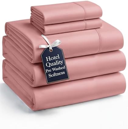 Casa Platino Bedding Sheets and Pillowcases  Pre Washed Ultra Soft & Breathable Full Bed Sheets Set  Hydro Brushed Microfiber Cooling Full Size Sheet Set  Deep Pockets   Sepia Rose