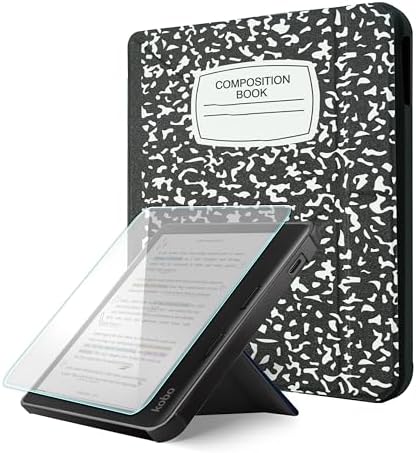 Case for Kobo Libra Colour  2024  & Libra 2   Vegan Leather Cover with Origami Stand & Auto Wake/Sleep  Includes Screen Protector  Compatible with Model N428 & N418  Dark Green  7 inch 