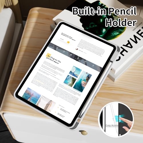 Funda para iPad Pro de 11 pulgadas 2022/20221/2020 (4ª/3ª/2ª) con soporte para lápices, carga de Apple Pencil 2 y apagado automático/encendido | Funda protectora de TPU suave | Funda trasera a