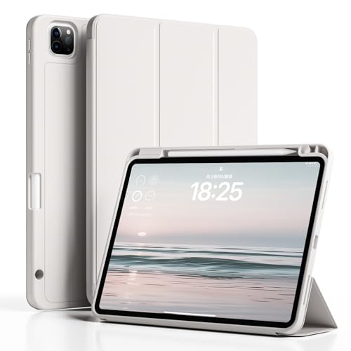 Funda para iPad Pro de 11 pulgadas 2022/20221/2020 (4ª/3ª/2ª) con soporte para lápices, carga de Apple Pencil 2 y apagado automático/encendido | Funda protectora de TPU suave | Funda trasera a